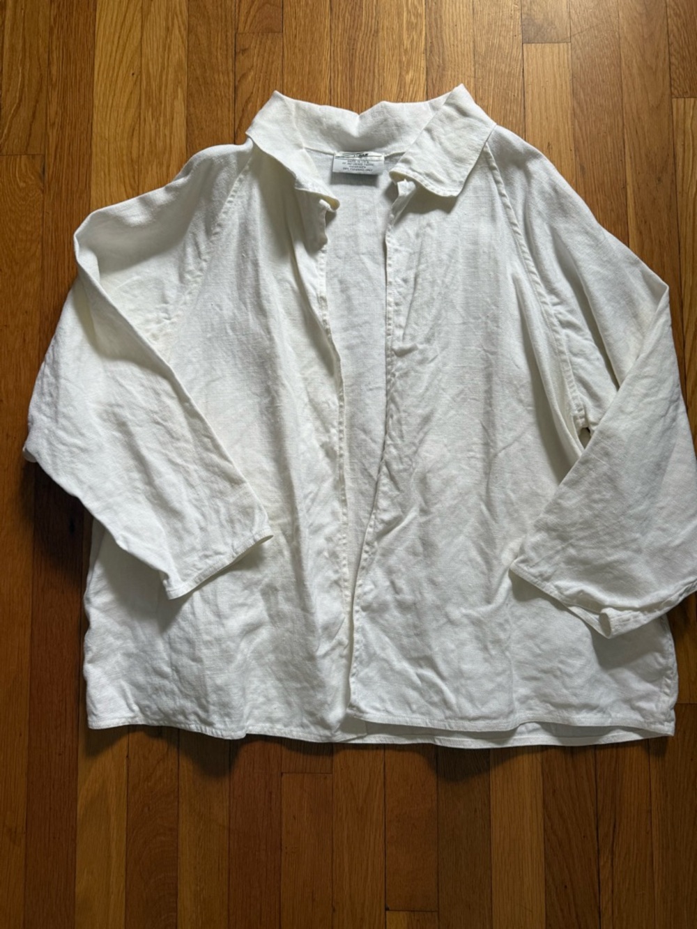 Zoran White Linen Shirt Jacket